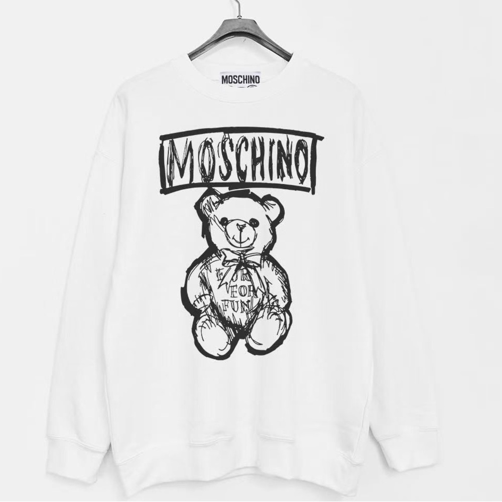 Moschino Underwear Plaid Logo Black Hoodie Sweatshirt